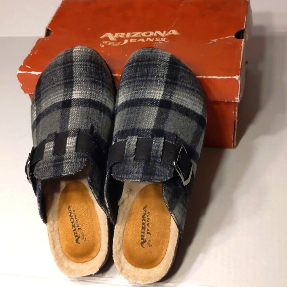 Women Arizona JeanCo AZ Lisa Plaid Clogs Size 7 M (B)